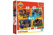 PUZZLE 4w1 Strażak na sygnale /Strażak Sam 34348