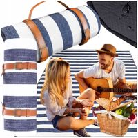 Mata koc plażowy piknikowy izolacja 200x200 duży wodoodporny składany pasy