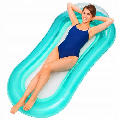 MATERAC DMUCHANY DO PŁYWANIA PONTON PŁYWAJĄCY DO BASENU NAD WODĘ 160X75 cm na Arena.pl