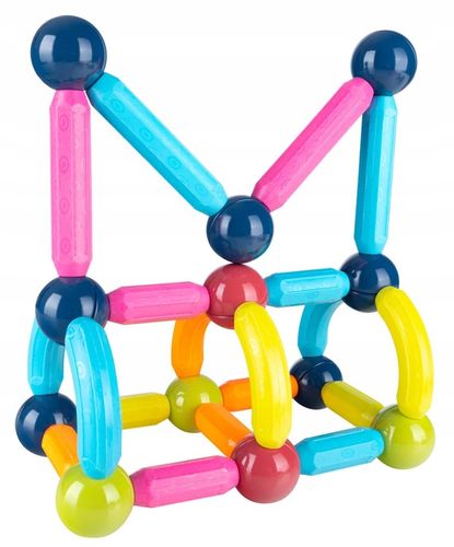 KLOCKI MAGNETYCZNE EDUKACYJNE DUŻE 84 ELEMENTY KONSTRUKCYJNE ZESTAW na Arena.pl