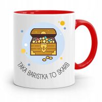 Dla Baristy Baristki Kawiarki Kubek Czerwony Z Nadrukiem Ze Zdjęciem