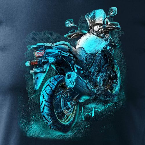 Koszulka z motocyklem na motor Suzuki V-strom Vstrom DL 650 XT męska granatowa REGULAR XL na Arena.pl