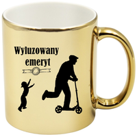 KUBEK ZŁOTY PREZENT DLA EMERYTA EMERYTKI POŻEGNANIE W PRACY URODZINY