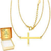 Złoty Łańcuszek 925 Krzyżyk Krzyż Celebrytka Złocony