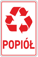 POPIÓŁ  - Naklejka na kosz segregacja śmieci odpadów 30 cm