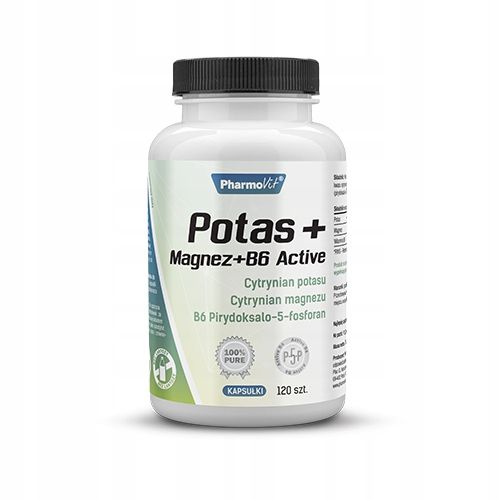 Potas + Magnez + B6 Active Pharmovit, suplement diety, 120 kapsułek na Arena.pl