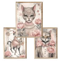 Zestaw trzech plakatów dla dzieci Carnival Cats