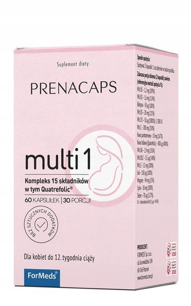 Formeds PRENACAPS MULTI 1 - do 12. tygodnia ciąży zdjęcie 4
