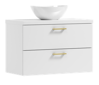 Szafka łazienkowa wisząca LUNA 80 biały z umywalką Eliza B (GOLD)