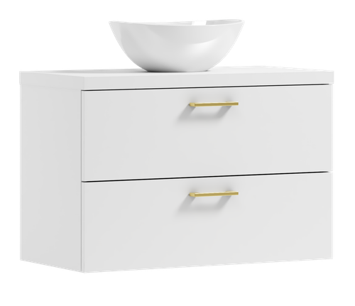 Szafka łazienkowa wisząca LUNA 80 biały z umywalką Eliza B (GOLD) na Arena.pl