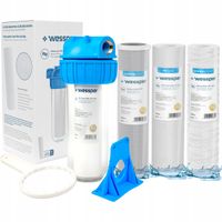 Filtr do wody wstępny do uzdatniania wody korpus 1 cal + 4x wkład filtr 10"