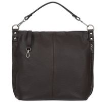 VERA PELLE torebka damska skórzana worek z paskiem na ramię V388 c.brązowa