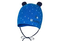 BROEL Nico czapka niemowlęca wiązana z uszkami niebieska 40-42