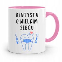 Kubek Różowy Prezent Dentysty O Wielkim Sercu Z Nadrukiem Ze Zdjęciem