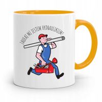 Kubek Żółty Prezent Dla Hydraulika Zaufaj Mi Z Nadrukiem Ze Zdjęciem