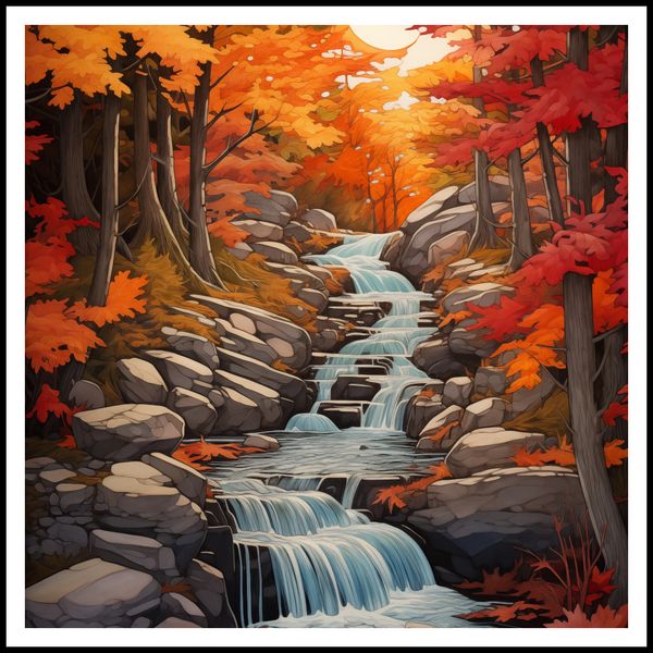 Plakat 100x100cm Jesienne Wodospady zdjęcie 3