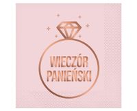 Serwetki papierowe Wieczór  Panieński pierścionek różowe, 20 szt.
