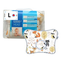 Poduszka ortopedyczna dla niemowląt na płaską główkę Good Head | Forest | L