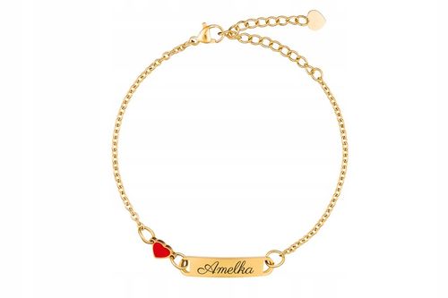 Bransoletka Złota SERCE z Grawerem dla Dziecka G1 Prezent dla Córki Wnuczki na Arena.pl