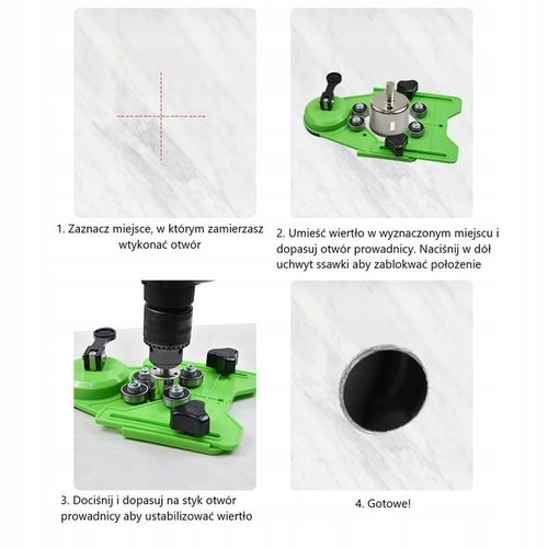 Prowadnica koronek otwornic przymiar 2 przyssawki na Arena.pl