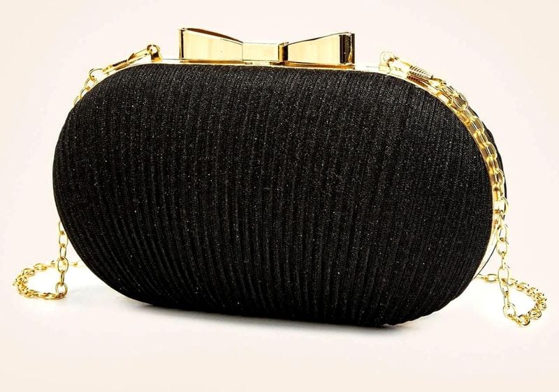 Czarna Torebka Wieczorowa Kopertówka Wizytowa Mała zdjęcie 12