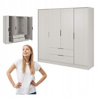 SZAFA GARDEROBA LIVIA 4D OTWIERANA KASZMIR DUŻA NA UBRANIA SZUFLADY drążek