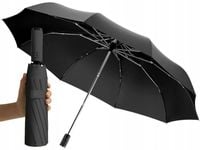 Parasolka Parasol Automatyczna mocny WŁÓKNO  KR24_Czarny