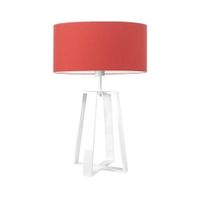 Lampka THOR abażur czerwony stelaż biały