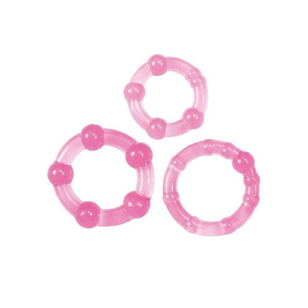 Kit Di 3 Anelli Fallici Timeless Stud (Rosa) zdjęcie 1