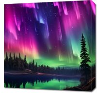 Obraz 60x60cm Zorza Nad Lasem