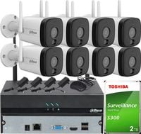 Zestaw Na 8 Kamer WiFi Dahua IPC-HFW1539DTK1P-SW-PV 5MPx Detekcja Audio 2TB