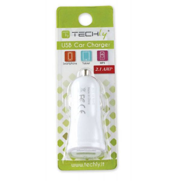 SAMOCHODOWA ŁADOWARKA TECHLY  2X USB 5V 1A/2.1A BIAŁA zdjęcie 2