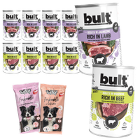 MOKRA KARMA DLA PSA BULT PUSZKI SMAK JAGNIĘCINA I WOŁOWINA 10x400g + GRATIS