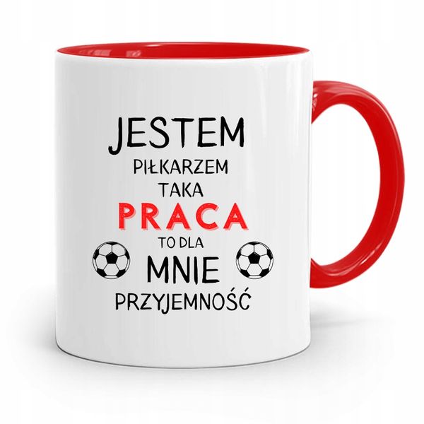 Kubek Czerwony Dla Piłkarza Jestem Piłkarzem Z Nadrukiem Ze Zdjęciem zdjęcie 1