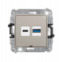 ŁADOWARKA USB C + A 20W QUICK CHARGE 3 KARLIK MINI 60MCUSBBO-8 TAUPE BEŻOWY