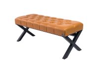 Ławka Metalowa Pikowana Emra Wood LPM-11 Siedzisko Brązowy 70 cm