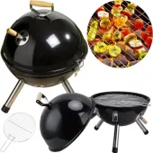 GRILL KOPUŁOWY OGRODOWY ZAMYKANY GRIL Z POKRYWKĄ WĘGLOWY BRYKIET OKRĄGŁY