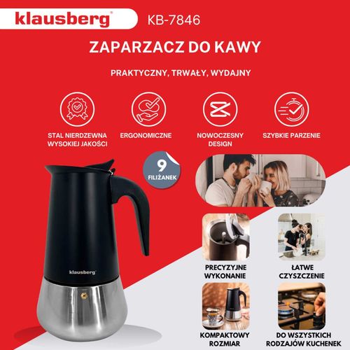 kawiarka zaparzacz do kawy 450ml klausberg kb-7846 indukcja na Arena.pl