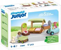 Playmobil Junior Ekologiczny stragan z wózkiem widłowym Market Figurki