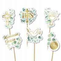 PIKERY pierwsza KOMUNIA Święta IHS dekoracja 6 szt