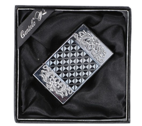 Zapalniczka Prezentowa Gazowa z Krzesiwem Szachownica z Regulacją Srebrna