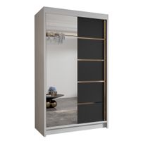 Szafa przesuwna VIGO III 100-pojemna garderoba-BIAŁY/CZARNY