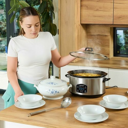Wolnowar Garnek ceramiczny Slow Cooker Yoer INOX LCD 320W 6,5L na Arena.pl