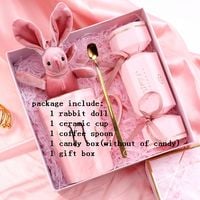 Zestaw - Kubek  Ceramiczny - Broszka - Maskotka - Idealny prezent Różowy