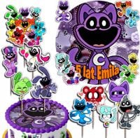 ZESTAW OPŁATEK NA TORT 20CM + TOPPERY - CATNAP SMILING CRI + IMIĘ 15CM 18CM