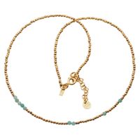 Naszyjnik urodzeniowy maj - szmaragd, złoty hematyt i srebro złocone