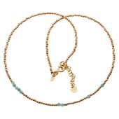 Naszyjnik urodzeniowy maj - szmaragd, złoty hematyt i srebro złocone