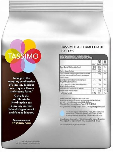 Kapsułki TASSIMO BAILEYS LATTE MACCHIATO 8szt zdjęcie 4