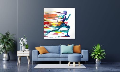 OBRAZ NA PŁÓTNIE 008 Biegacz 50x50cm na Arena.pl
