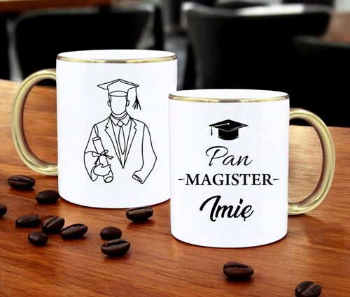 KUBEK PREMIUM Z NADRUKIEM PREZENT PAN MAGISTER IMIĘ ORYGINALNY UPOMINEK na Arena.pl